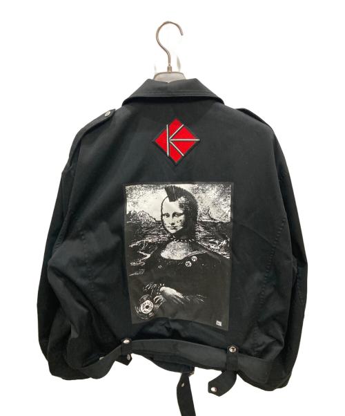 KIDILL（キディル）KIDILL (キディル) バックプリントライダースジャケット ブラック サイズ:44の古着・服飾アイテム