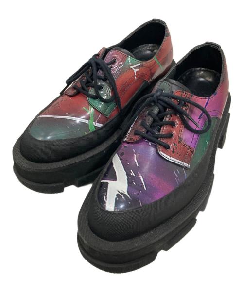both（ボース）both (ボース) GAO PLATFORM DERBY GRAFFITI PRINT ブラック×レッド サイズ:40の古着・服飾アイテム