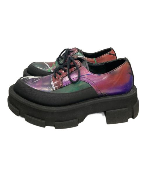 both（ボース）both (ボース) GAO PLATFORM DERBY GRAFFITI PRINT ブラック×レッド サイズ:40の古着・服飾アイテム