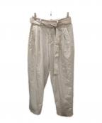 ATTACHMENTアタッチメント）の古着「HARD TWISTED WOOL TROPICAL BELTED PANTS」｜ベージュ