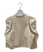 TODAYFULトゥデイフル）の古着「オープンショルダージャガードブラウス / Openshoulder Jacquard Blouse」｜ベージュ