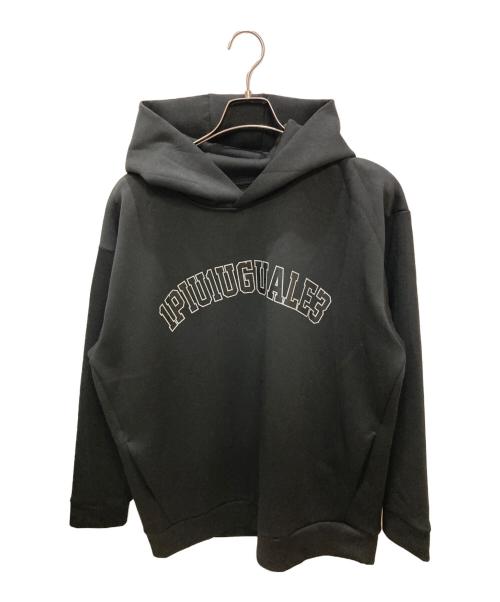 1piu1uguale3（ウノピュウノウグァーレトレ）1piu1uguale3 (ウノピュウノウグァーレトレ) REFLECTOR PULLOVER PARKA /ロゴパーカー ブラック サイズ:Freeの古着・服飾アイテム