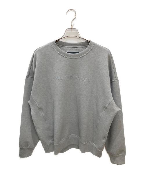 1piu1uguale3（ウノピュウノウグァーレトレ）1piu1uguale3 (ウノピュウノウグァーレトレ) 113 CREW NECK SWEAT / ロゴスウェット グレー サイズ:6の古着・服飾アイテム