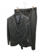 1piu1uguale3ウノピュウノウグァーレトレ）の古着「RIB JACKET RIB SLACKSセットアップ」｜ブラック