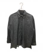 1piu1uguale3ウノピュウノウグァーレトレ）の古着「L/S BIG SHIRTS / バックロゴビッグシャツ」｜ブラック