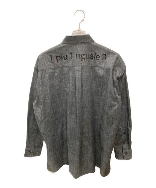 1piu1uguale3（ウノピュウノウグァーレトレ）1piu1uguale3 (ウノピュウノウグァーレトレ) L/S BIG SHIRTS / バックロゴビッグシャツ ブラック サイズ:6の古着・服飾アイテム