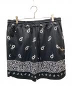 1piu1uguale3ウノピュウノウグァーレトレ）の古着「113 GOLF BANDANA SHORTS / ペイズリー柄ゴルフショーツ」｜ブラック