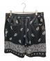 1piu1uguale3 (ウノピュウノウグァーレトレ) 113 GOLF BANDANA SHORTS / ペイズリー柄ゴルフショーツ ブラック サイズ:6：6000円