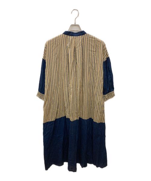 caliner（カリネ）caliner (カリネ) ストライプシャツワンピース ブラウン×ネイビー サイズ:Mの古着・服飾アイテム
