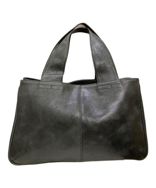 YOHJI YAMAMOTO（ヨウジヤマモト）YOHJI YAMAMOTO (ヨウジヤマモト) シャイニークラック加工レザートートバッグ ブラックの古着・服飾アイテム