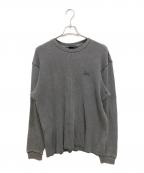 stussyステューシー）の古着「ストックロゴ サーマル ロンT / 長袖Tシャツ　」｜グレー