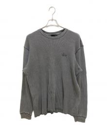 stussy（ステューシー）の古着「ストックロゴ サーマル ロンT / 長袖Tシャツ　」｜グレー
