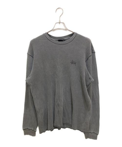 stussy（ステューシー）stussy (ステューシー) ストックロゴ サーマル ロンT / 長袖Tシャツ　 グレー サイズ:Lの古着・服飾アイテム