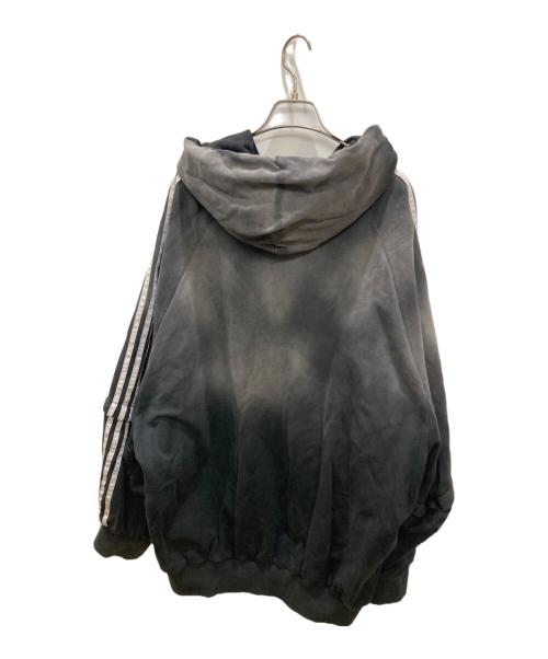 adidas（アディダス）adidas (アディダス) ウォッシュ オーバーサイズ フルジップ パーカー ブラック サイズ:Mの古着・服飾アイテム