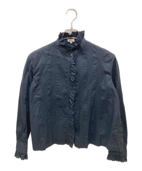 SCYE（サイ）SCYE (サイ) フリルタックシャツ ネイビー サイズ:Mの古着・服飾アイテム