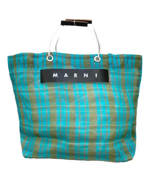 MARNI（マルニ）MARNI (マルニ) フラワーカフェトートバック ブルーの古着・服飾アイテム