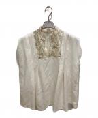 MURALミューラル）の古着「Seem flower lace tops / 刺繍タックブラウス」｜ホワイト