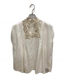 MURAL（ミューラル）の古着「Seem flower lace tops / 刺繍タックブラウス」｜ホワイト