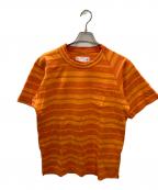 sacaiサカイ）の古着「ラグランボーダーＴシャツ」｜オレンジ