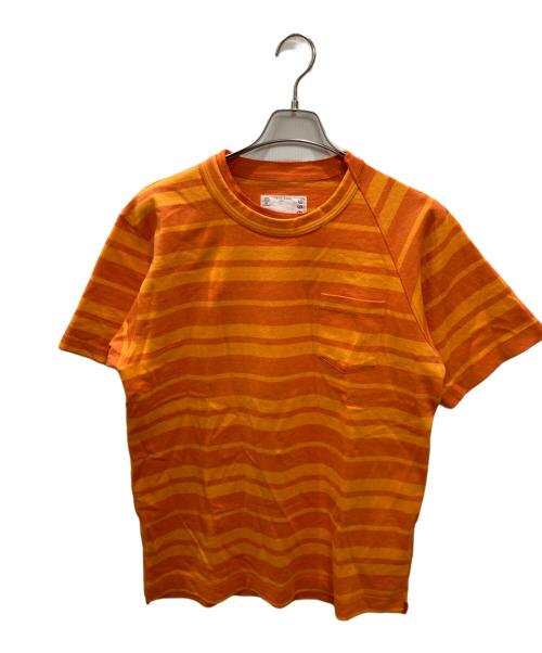 sacai（サカイ）sacai (サカイ) ラグランボーダーＴシャツ オレンジ サイズ:Mの古着・服飾アイテム