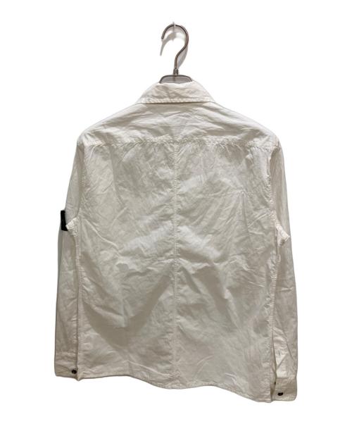STONE ISLAND（ストーンアイランド）STONE ISLAND (ストーンアイランド) コットンナイロンオーバーシャツジャケット ホワイト サイズ:Lの古着・服飾アイテム