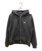 stussyステューシー）の古着「ジップパーカー」｜ブラック