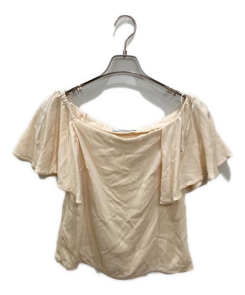 VALENTINO（ヴァレンティノ）VALENTINO (ヴァレンティノ) オフショルシルクブラウス ベージュ サイズ:Mの古着・服飾アイテム