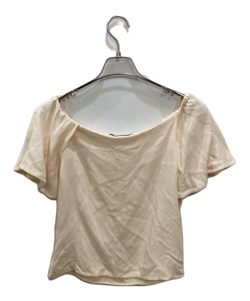 VALENTINO（ヴァレンティノ）VALENTINO (ヴァレンティノ) オフショルシルクブラウス ベージュ サイズ:Mの古着・服飾アイテム