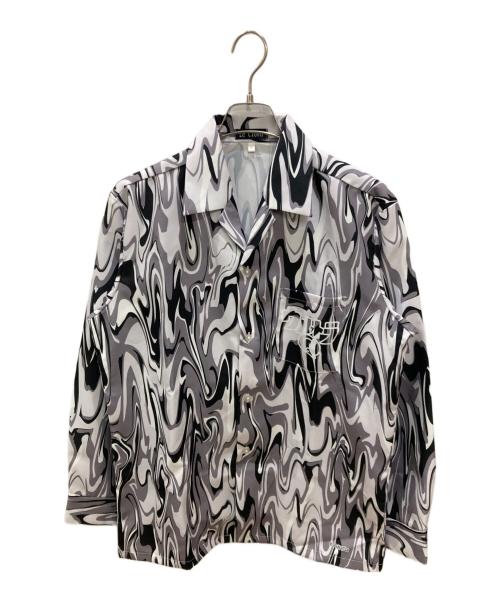 Le Clown（ル・クラウン）Le Clown (ル・クラウン) ウルトラQ オープニングマーブル総柄シャツ グレー サイズ:LLの古着・服飾アイテム