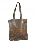 A.P.C.アーペーセー）の古着「PVCガンクラブチェックトートバッグ」｜ブラウン