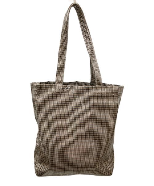 A.P.C.（アーペーセー）A.P.C. (アーペーセー) PVCガンクラブチェックトートバッグ ブラウンの古着・服飾アイテム
