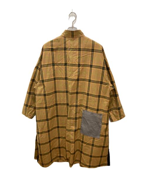 TOMORROW LAND（トゥモローランド）TOMORROW LAND (トゥモローランド) コットン チェックコンビ スタンドカラーコート イエロー サイズ:Sの古着・服飾アイテム
