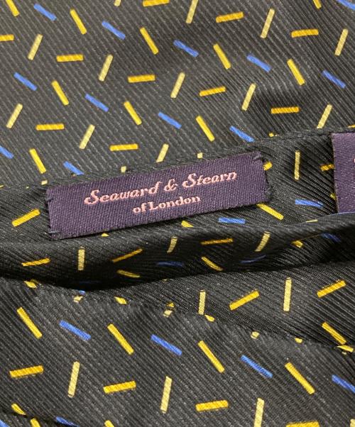 seaward and stearn（シーワード・アンド・スターン）seaward and stearn (シーワード・アンド・スターン) シルクスカーフ ネイビーの古着・服飾アイテム
