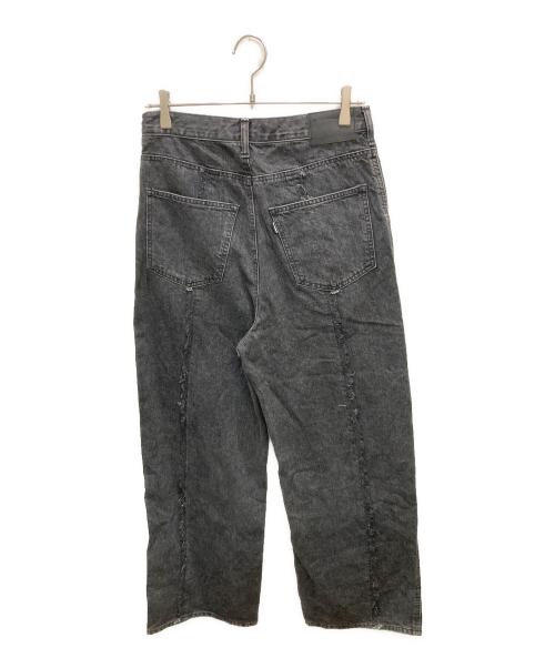 jieda（ジエダ）jieda (ジエダ) SWITCHING OVER DENIM PANTS ブラック サイズ:1の古着・服飾アイテム