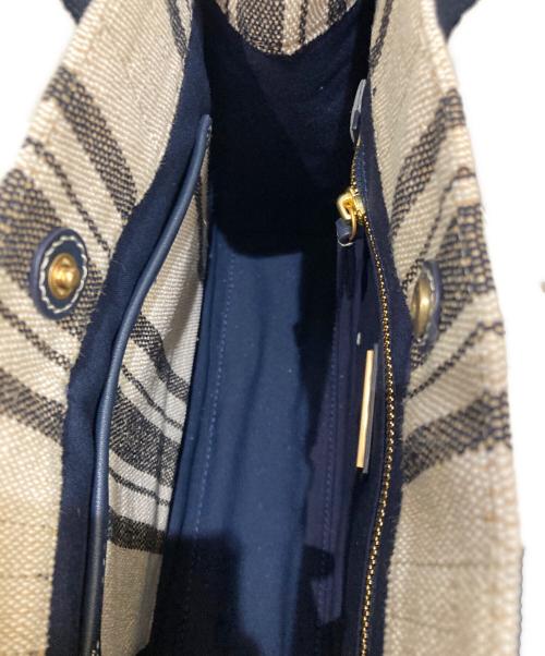 TORY BURCH（トリーバーチ）TORY BURCH (トリーバーチ) キャンバストートバッグ ベージュの古着・服飾アイテム