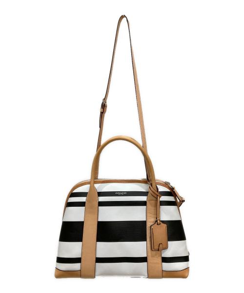 COACH（コーチ）COACH (コーチ) 2WAYバッグ ホワイト×ブラウンの古着・服飾アイテム