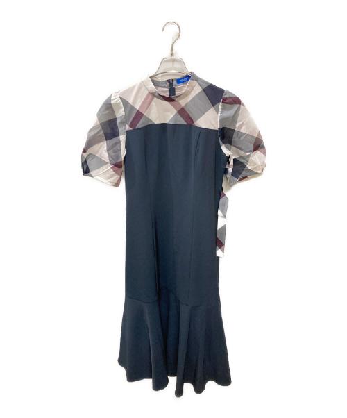 BLUE LABEL CRESTBRIDGE（ブルーレーベルクレストブリッジ）BLUE LABEL CRESTBRIDGE (ブルーレーベルクレストブリッジ) 長袖ワンピース ネイビー サイズ:Mの古着・服飾アイテム