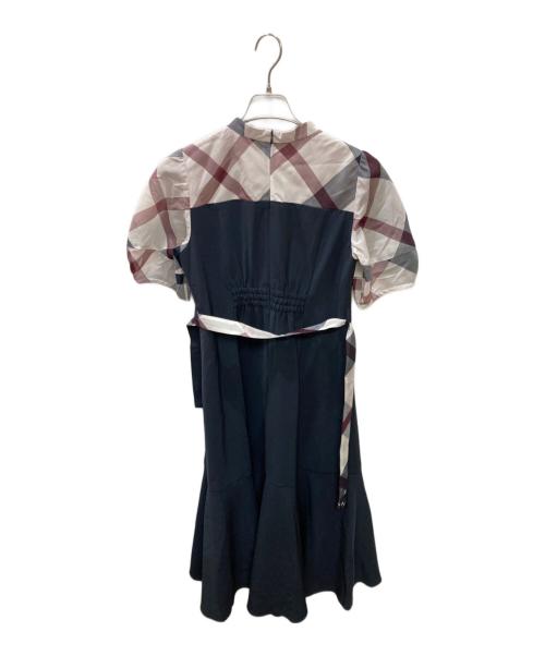 BLUE LABEL CRESTBRIDGE（ブルーレーベルクレストブリッジ）BLUE LABEL CRESTBRIDGE (ブルーレーベルクレストブリッジ) 長袖ワンピース ネイビー サイズ:Mの古着・服飾アイテム