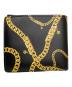 VERSACE (ヴェルサーチ) メデューサ装飾グレカチェーンプリント2つ折り財布 ブラック：15000円