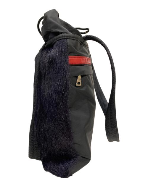 PRADA SPORTS（プラダスポーツ）PRADA SPORTS (プラダスポーツ) ファーコンビナイロンミニバッグ ブラックの古着・服飾アイテム