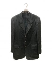 Yohji Yamamoto pour homme（ヨウジヤマモト プールオム）の古着「薔薇刺繍コットンツイルロングジャケット」｜ブラック