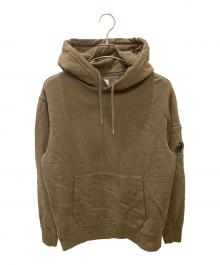 C.P COMPANY（シーピーカンパニー）の古着「Brushed and Emerized Diagonal Fleece Lens Hooded Sweatshirt」｜オリーブ