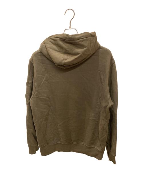 C.P COMPANY（シーピーカンパニー）C.P COMPANY (シーピーカンパニー) Brushed and Emerized Diagonal Fleece Lens Hooded Sweatshirt オリーブ サイズ:Sの古着・服飾アイテム