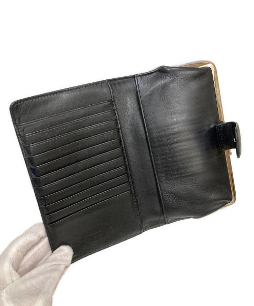 Y's（ワイズ）Y's (ワイズ) SEMI GLOSS LEATHER A CLASP LONG WALLET ブラックの古着・服飾アイテム
