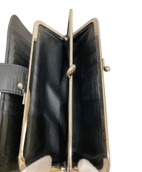 Y's（ワイズ）Y's (ワイズ) SEMI GLOSS LEATHER A CLASP LONG WALLET ブラックの古着・服飾アイテム