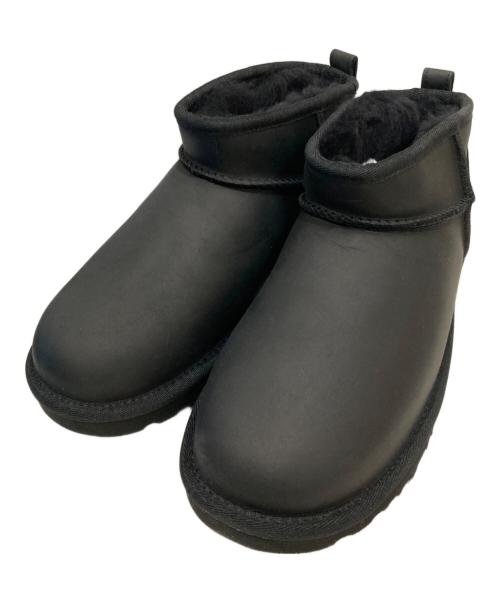 UGG（アグ）UGG (アグ) Classic Ultra Mini LTHR / ムートンブーツ ブラック サイズ:24cmの古着・服飾アイテム