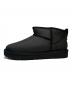 UGG (アグ) Classic Ultra Mini LTHR / ムートンブーツ ブラック サイズ:24cm：15000円