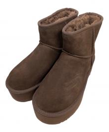 UGG（アグ）の古着「Classic Mini Platform / 厚底ムートンブーツ」｜ブラウン