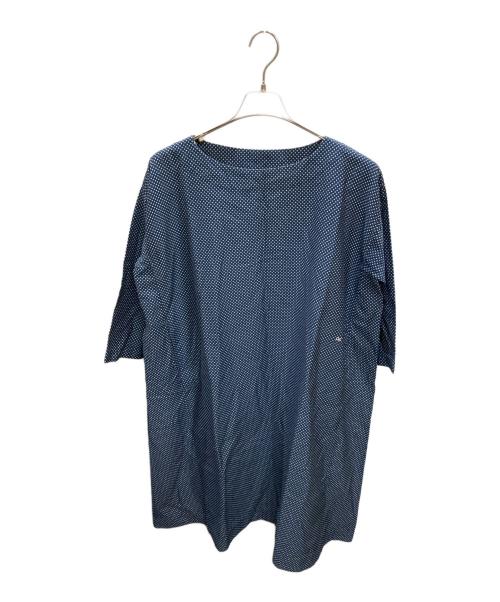 45R（フォーティファイブ・アール）45R (フォーティファイブ・アール) ドット柄ワンピース ネイビーの古着・服飾アイテム