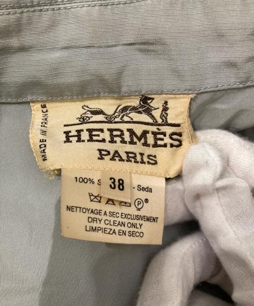 HERMES（エルメス）HERMES (エルメス) シルクトレンチコート グレー サイズ:38の古着・服飾アイテム
